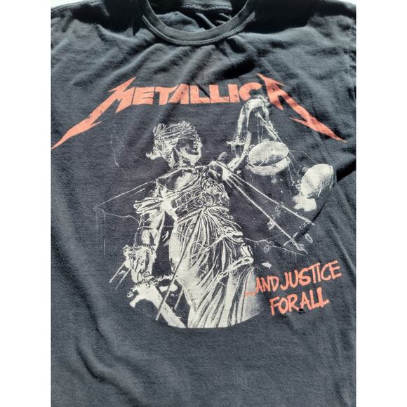 Metallica Shirt And Justice For All Short Sleeve Rock Metal Large Black Tee - Picture 3 of 4